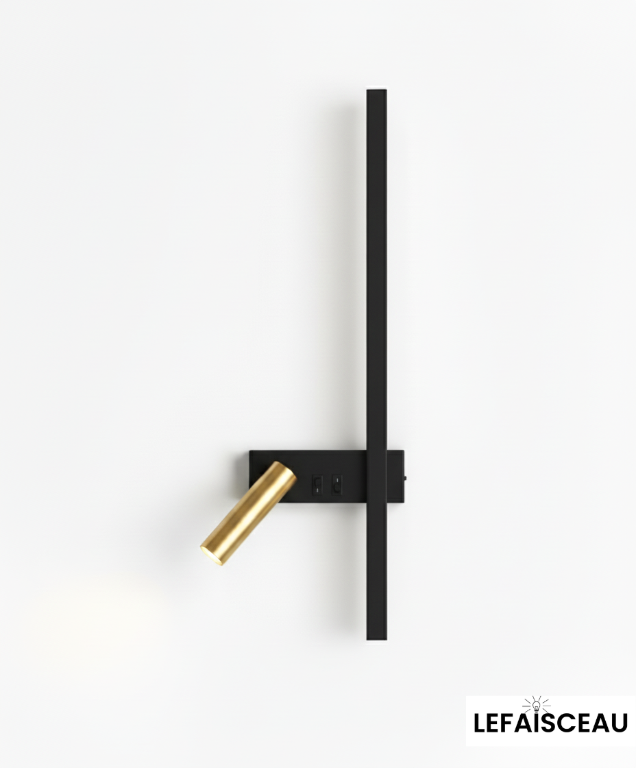 Applique murale LED à double éclairage (Noir et Or)