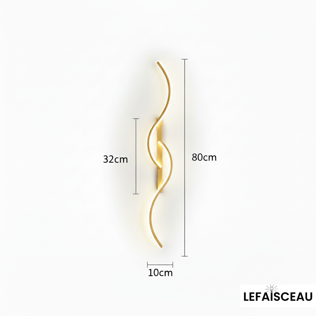 Applique murale intérieure à double vague