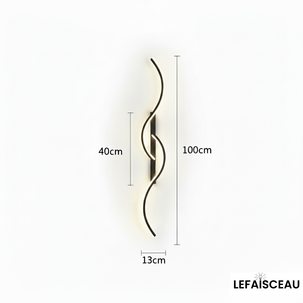 Applique murale intérieure à double vague