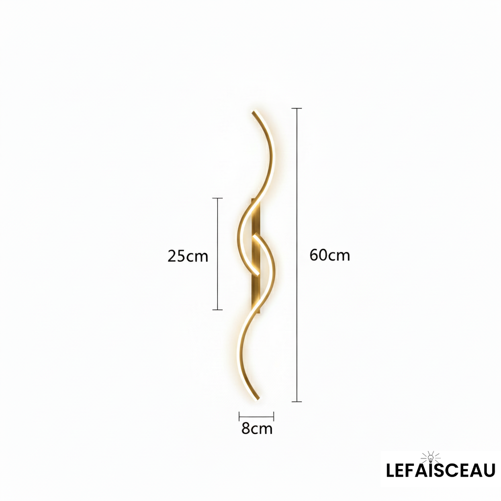 Applique murale intérieure à double vague