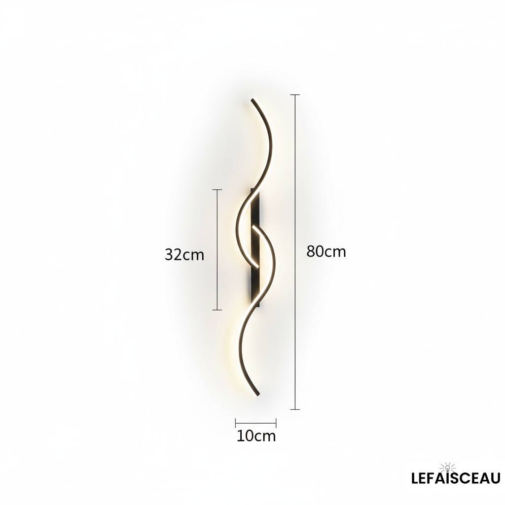 Applique murale intérieure à double vague