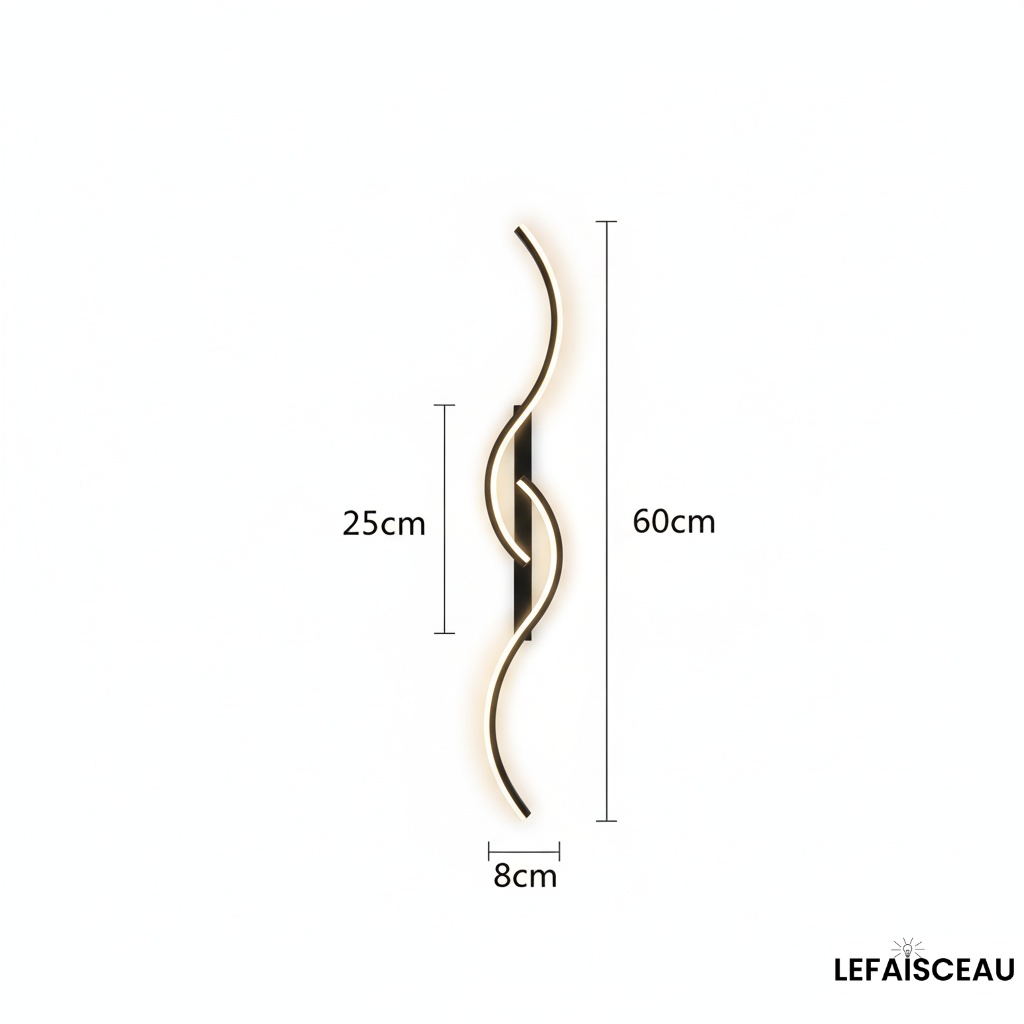 Applique murale intérieure à double vague