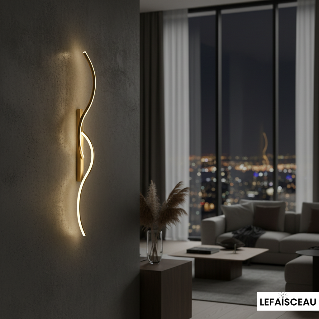 Applique murale intérieure à double vague