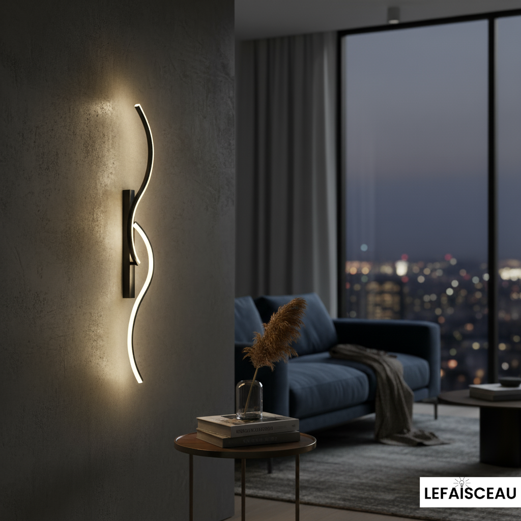 Applique murale intérieure à double vague