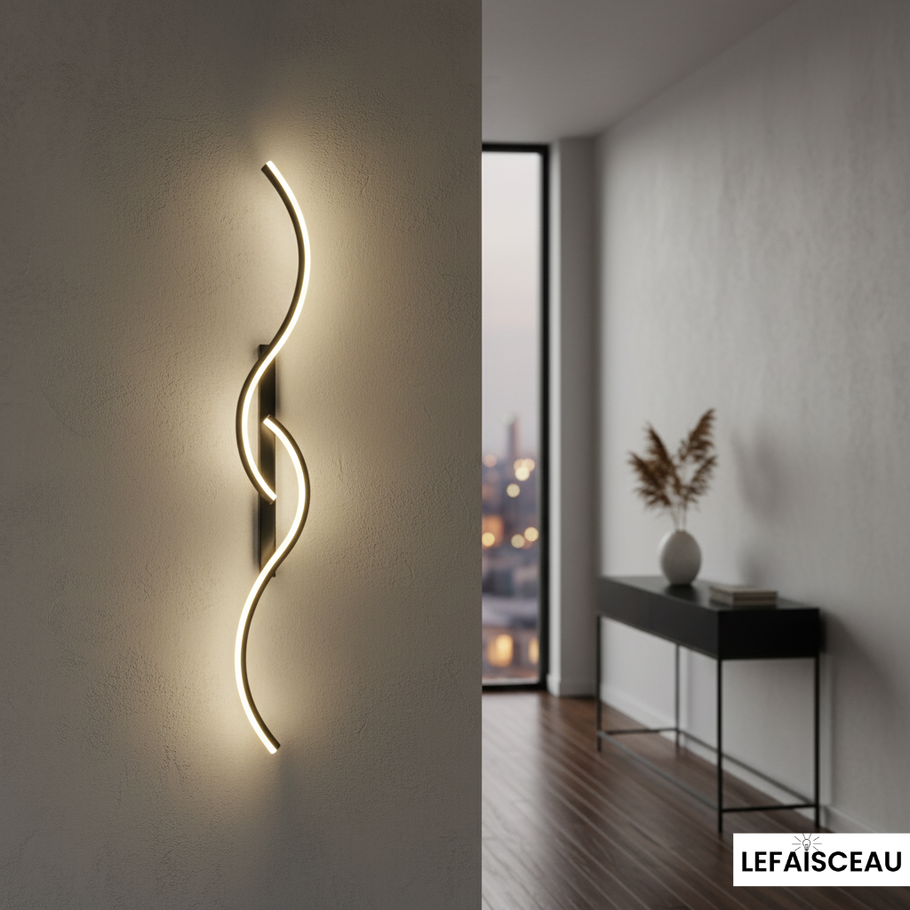 Applique murale intérieure à double vague