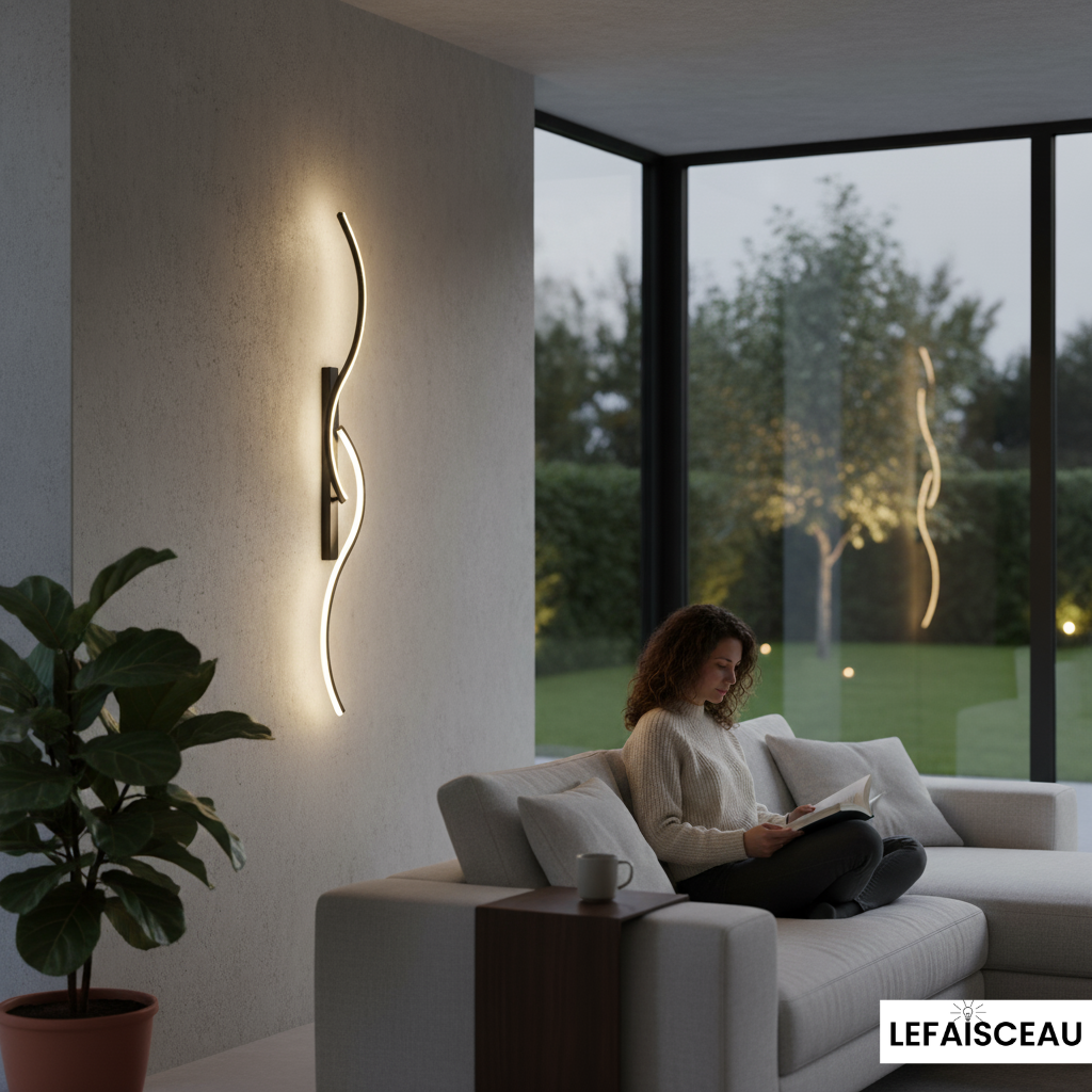 Applique murale intérieure à double vague