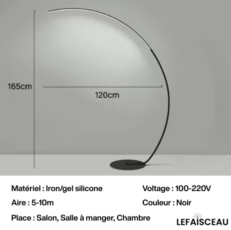 Lampadaire en demi-lune