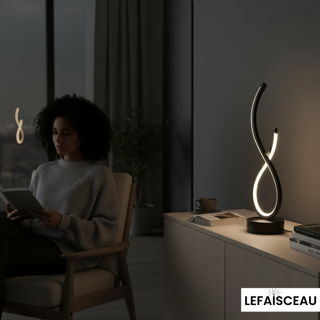 Lampe de chevet spirale