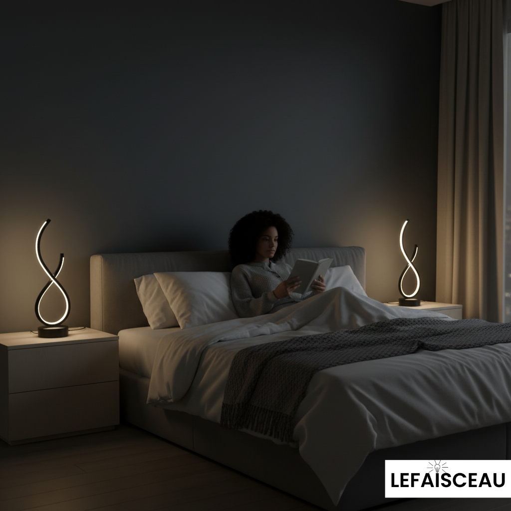 Lampe de chevet spirale