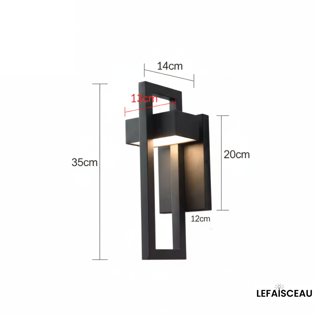 Applique murale extérieure géométrique