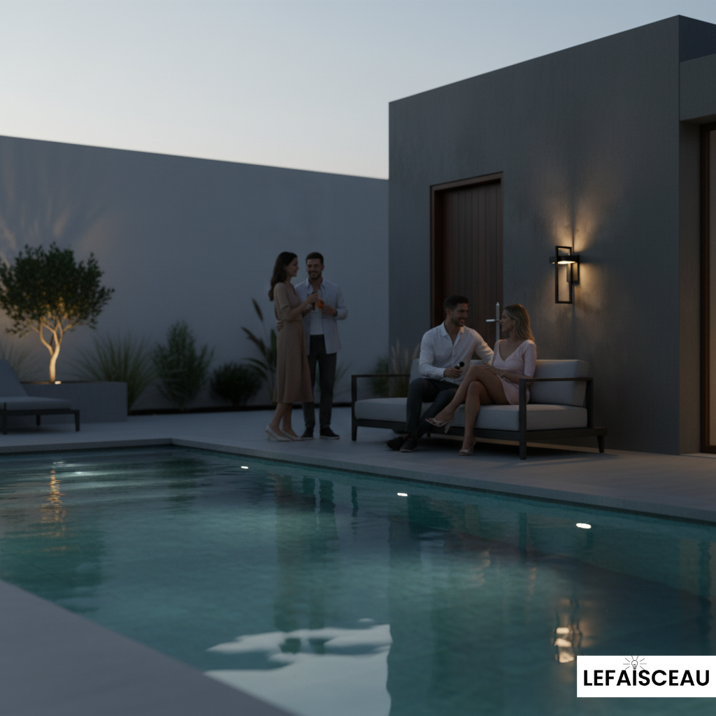 Applique murale extérieure géométrique