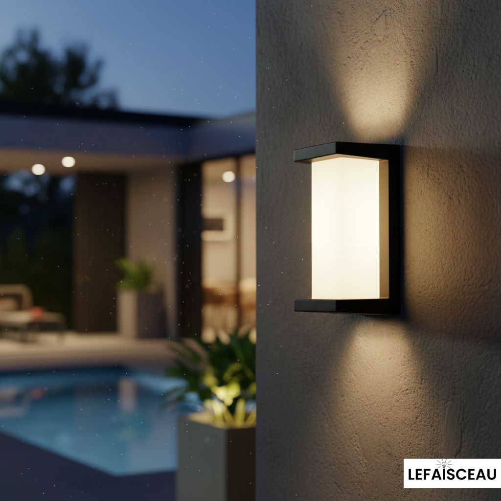 Applique murale extérieure rectangulaire