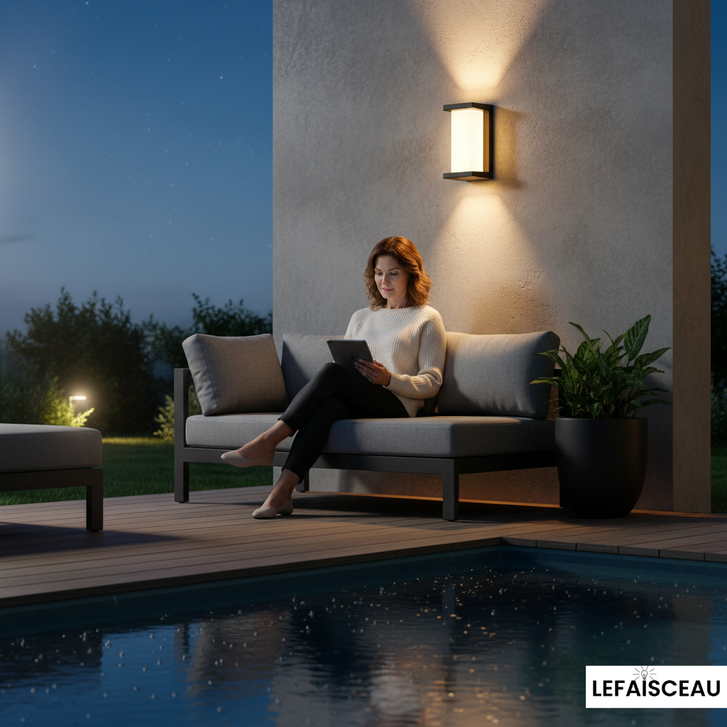 Applique murale extérieure rectangulaire