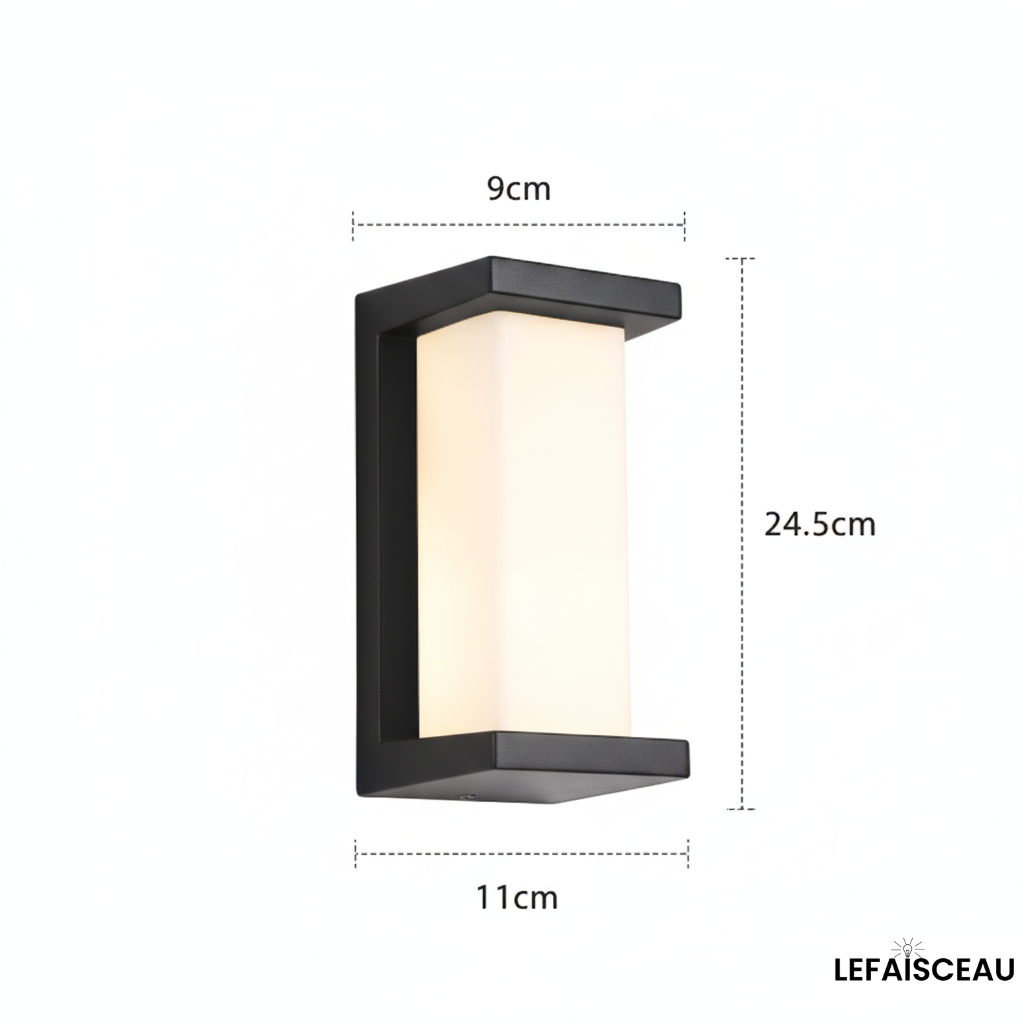 Applique murale extérieure rectangulaire