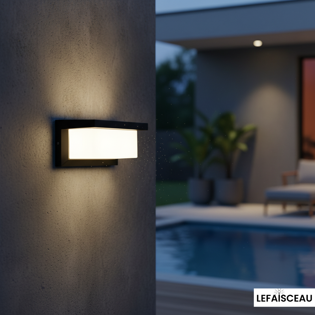 Applique murale extérieure rectangulaire