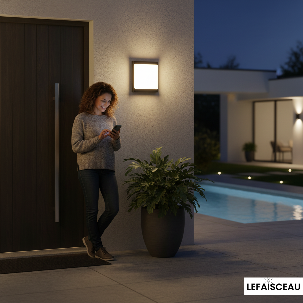 Applique murale extérieure carré