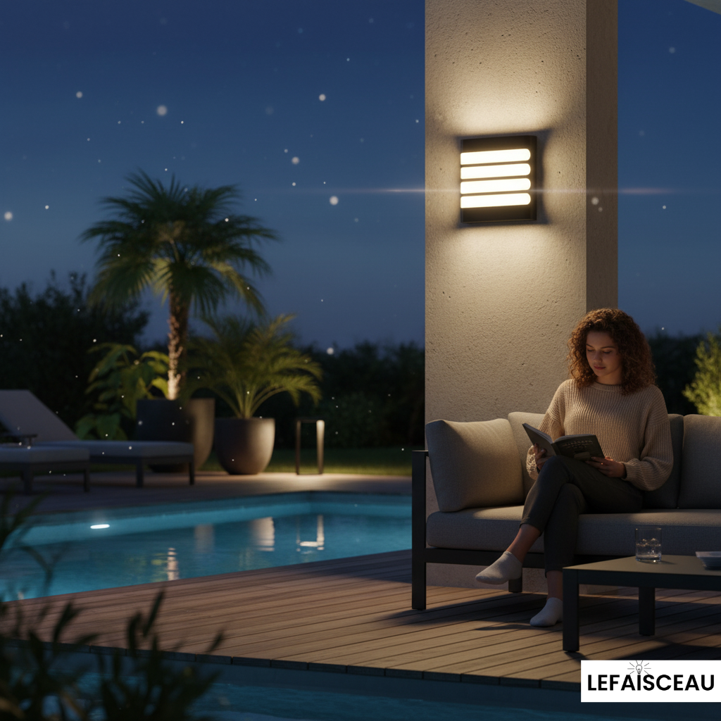 Applique murale extérieure carré