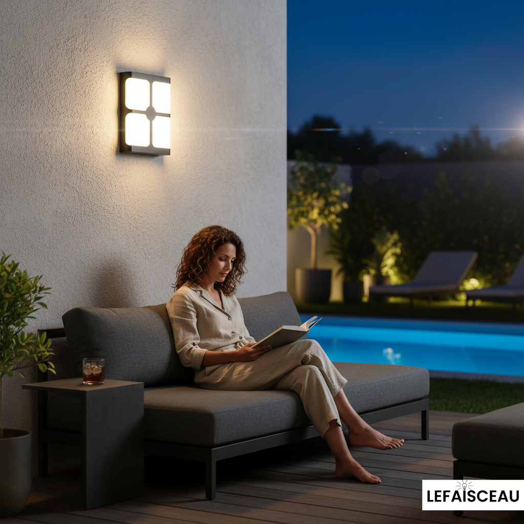 Applique murale extérieure carré