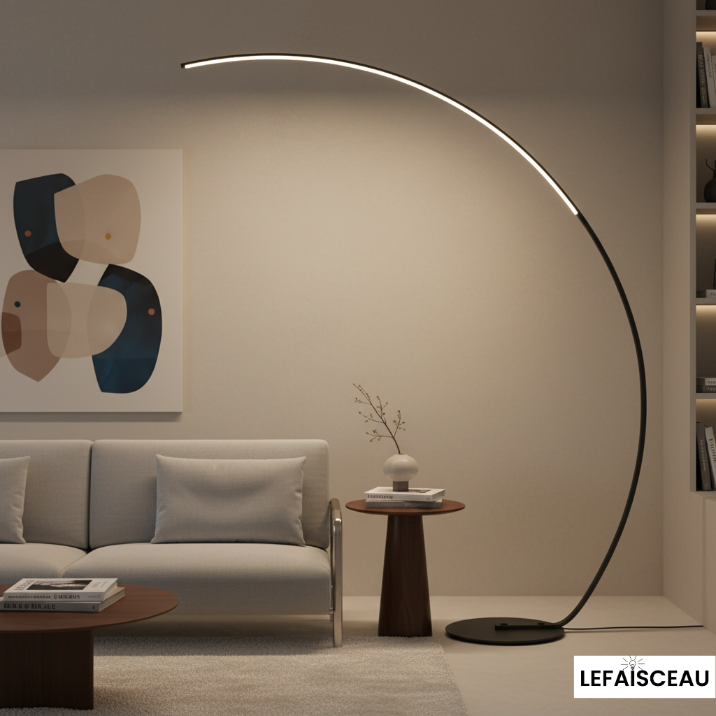 Lampadaire en demi-lune