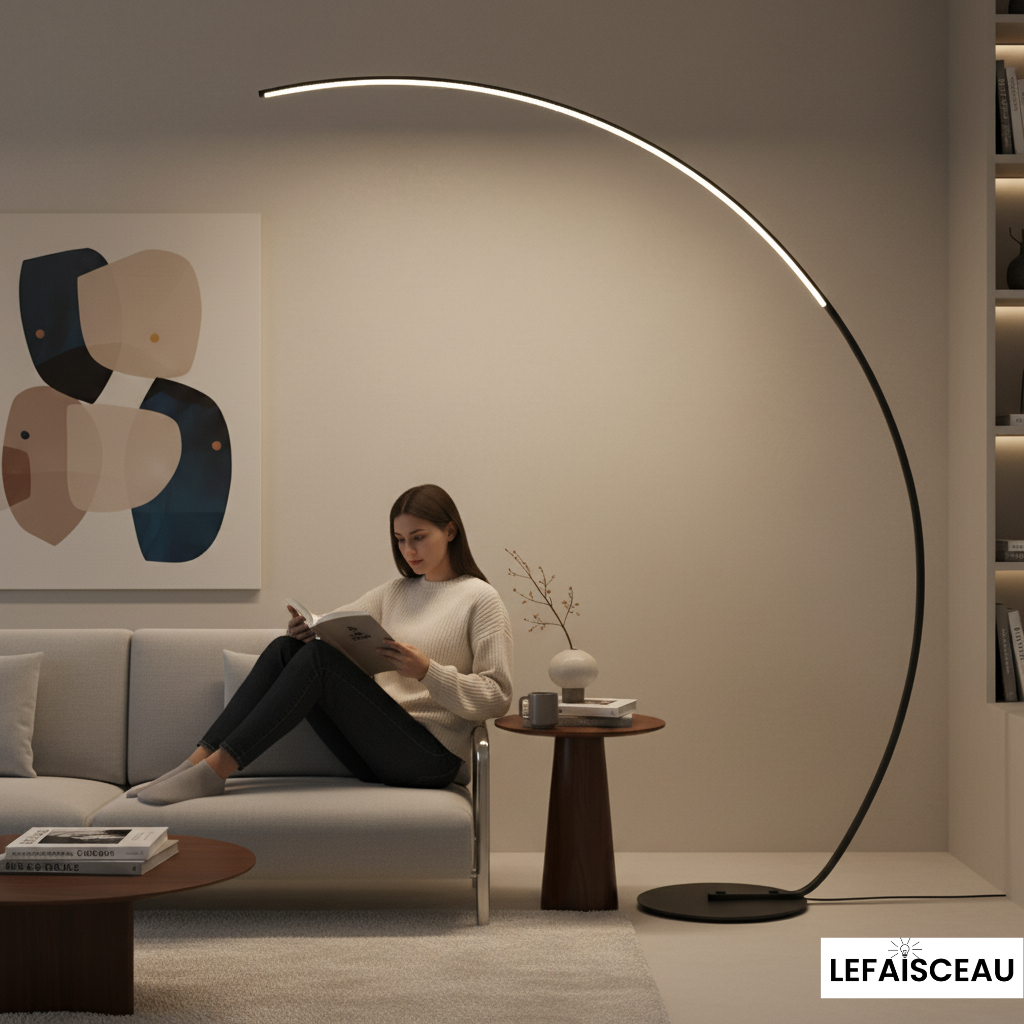 Lampadaire en demi-lune