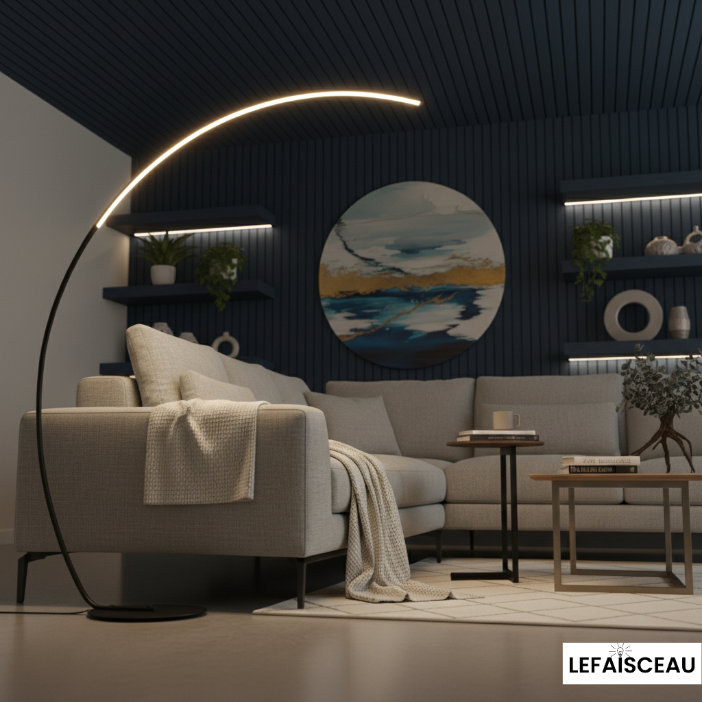 Lampadaire en demi-lune