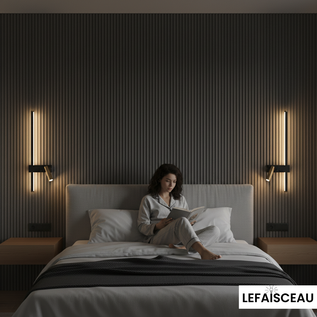 Applique murale LED à double éclairage (Noir et Or)