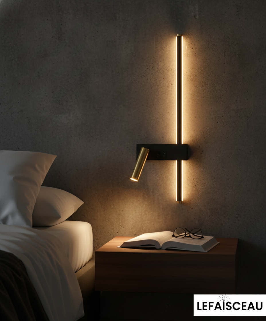 Applique murale LED à double éclairage (Noir et Or)