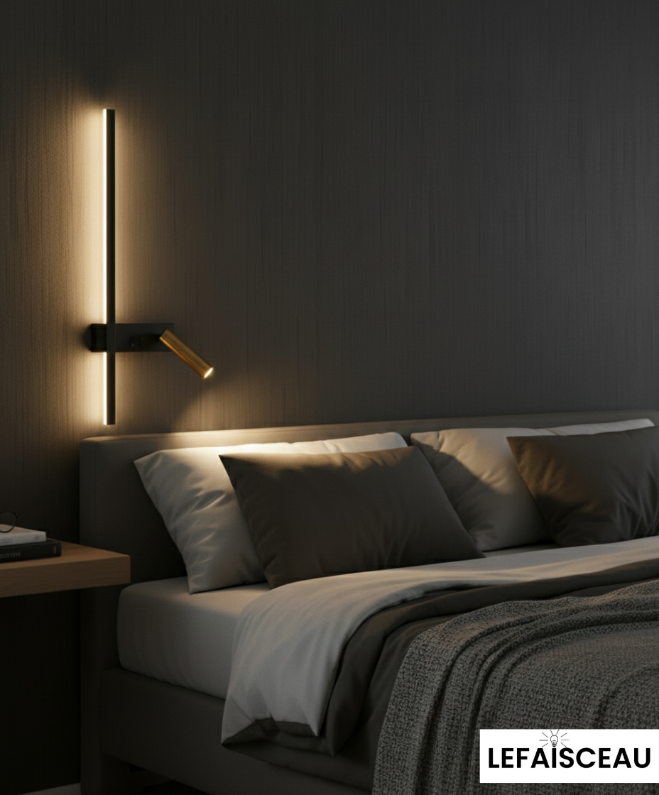 Applique murale LED à double éclairage (Noir et Or)