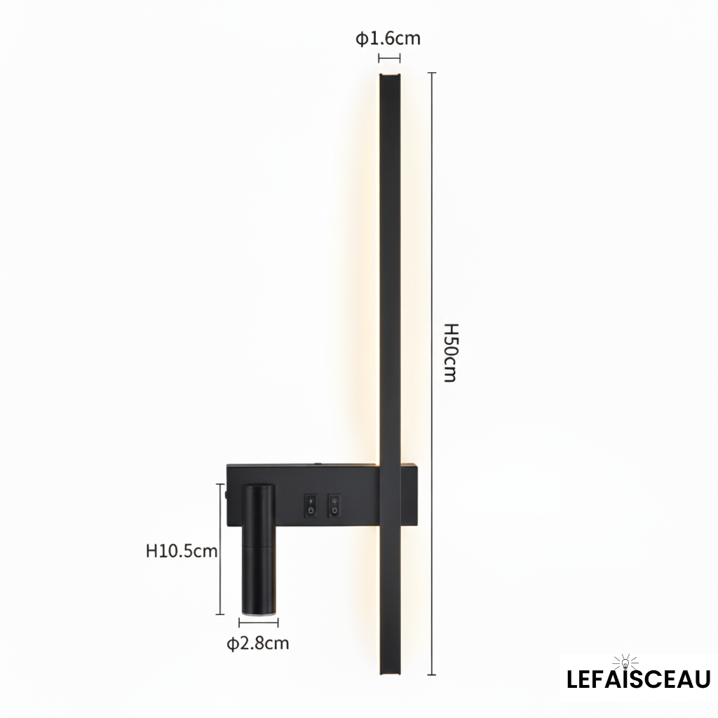 Applique murale LED à double éclairage monochrome