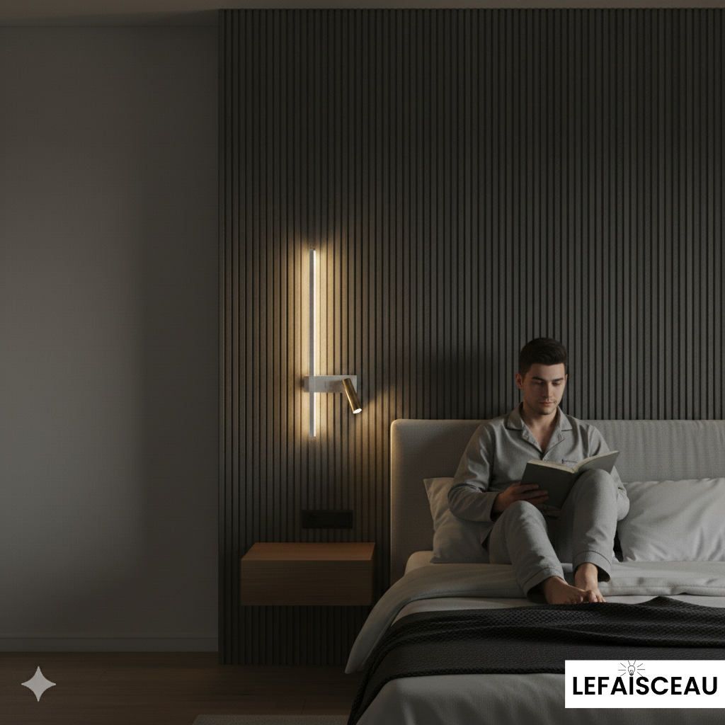 Applique murale LED à double éclairage (Blanc et Or)