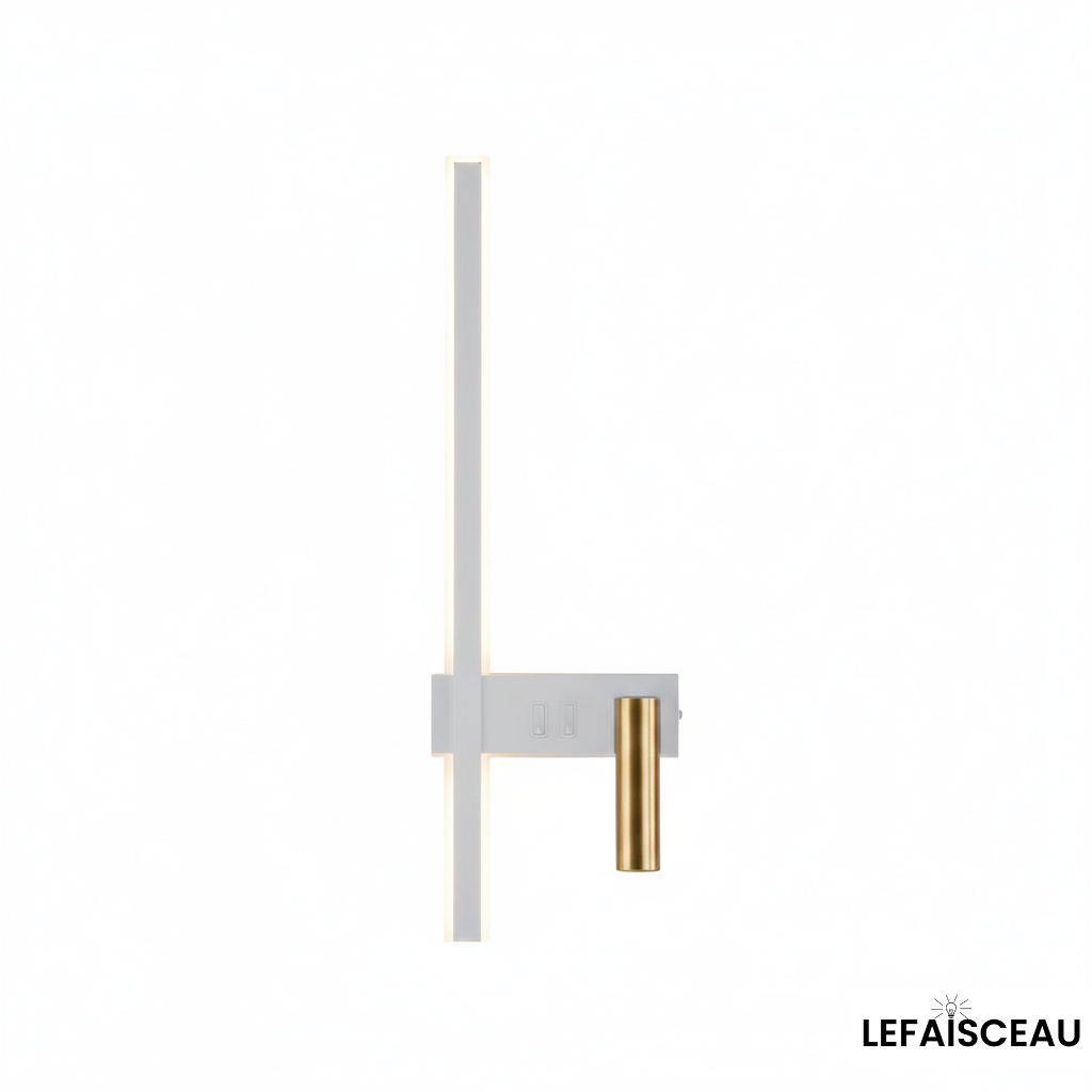 Applique murale LED à double éclairage (Blanc et Or)