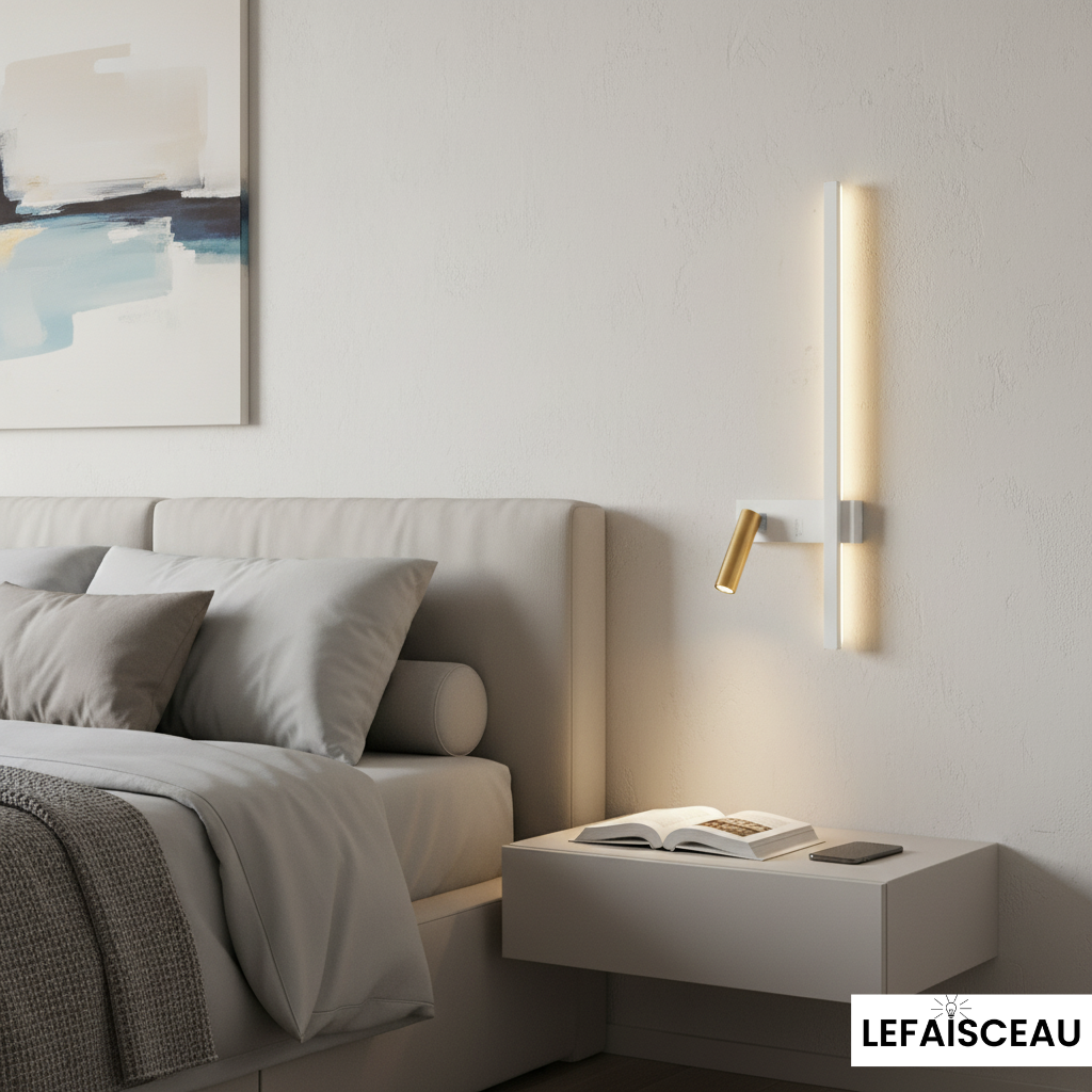 Applique murale LED à double éclairage (Blanc et Or)