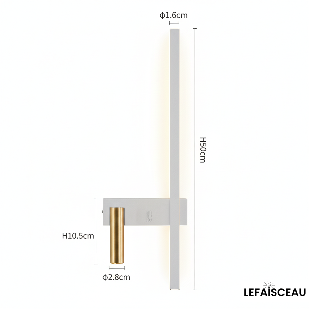 Applique murale LED à double éclairage (Blanc et Or)