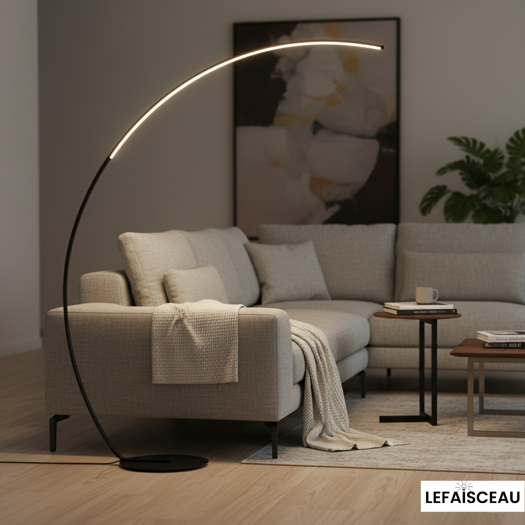 Lampadaire en demi-lune